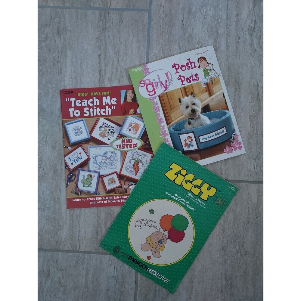 Teach Me To Stitch - So Girly Leisure Arts - Paragon Ziggy Cross Stitch Books